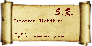 Straszer Richárd névjegykártya