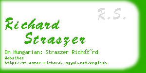 richard straszer business card